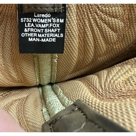 Laredo Cheyenne Women's Embroidered Cowgirl Boots 5732 Lea Vamp.Fox Sz 8M Brown - Picture 9 of 9